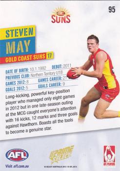 2013 Select Prime AFL #95 Steven May Back